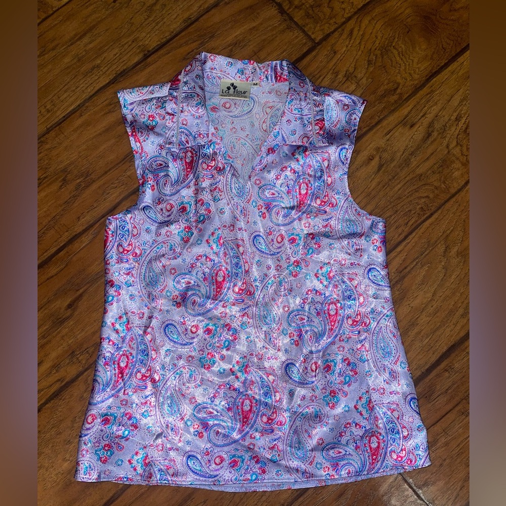Vintage Paisley Sleeveless Top woman’s size medium